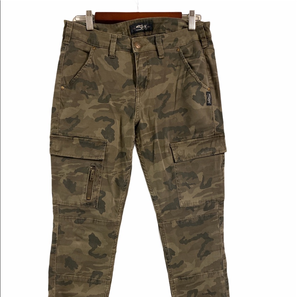 Silver cargo skinny jeans